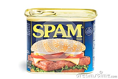 Can tin of SPAM meat Editorial Stock Photo