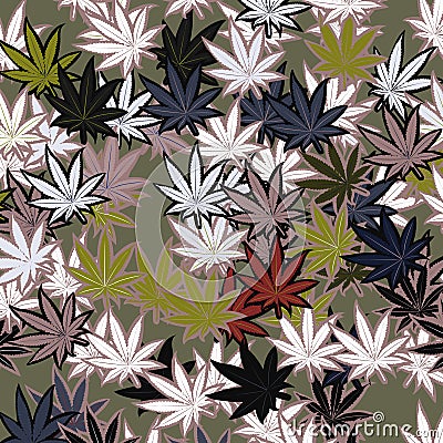 Canabis endless pattern Stock Photo