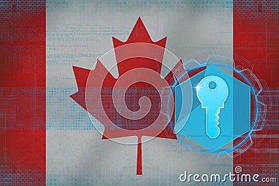 Canada access key. Internet defense concept. Stock Photo