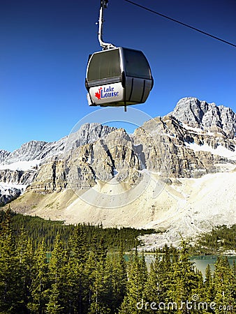 Canada, Banff National Park, Gondola Mountains Scene Editorial Stock Photo