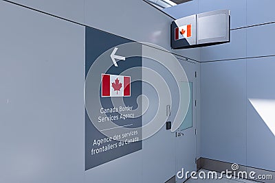 Canada Border Services Agency CBSA offices in Toronto Pearson airport providing border security and public safety for Editorial Stock Photo