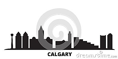 Canada, Calgary city skyline isolated vector illustration. Canada, Calgary travel black cityscape Vector Illustration