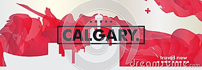 Canada Calgary skyline city gradient vector banner Vector Illustration