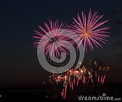 Canada Day Fireworks Stock Photo