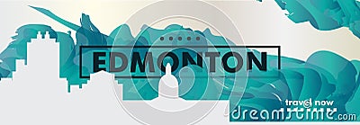 Canada Edmonton skyline city gradient vector banner Vector Illustration