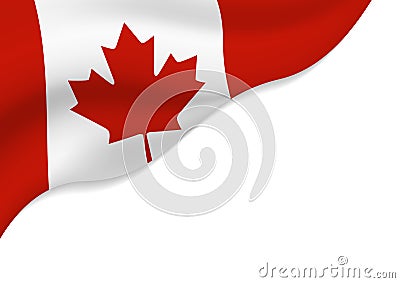 Canada flag isolated on white background with copy space Vector Illustration