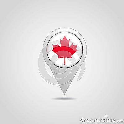 Canada flag map pointer design vector Vector Illustration