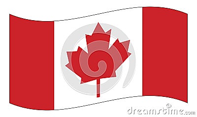 Canada flag with maple leaf waving vector symbol icon design. Vector Illustration