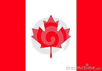 Canada flag, official colors and proportion correctly. High detailed vector flag of Canada. Vector Illustration