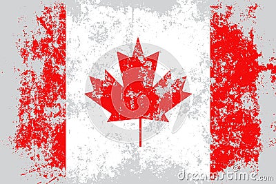 Canada grunge, old, scratched style flag Vector Illustration