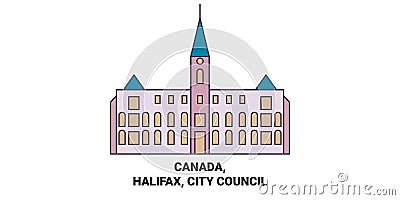 Canada, Halifax, City Council travel landmark vector illustration Vector Illustration