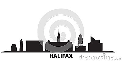 Canada, Halifax city skyline isolated vector illustration. Canada, Halifax travel black cityscape Vector Illustration