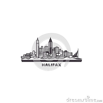 Canada Halifax cityscape skyline vector logo Vector Illustration