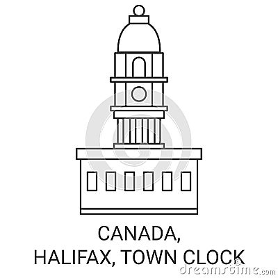 Canada, Halifax, Town Clock travel landmark vector illustration Vector Illustration