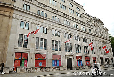 Canada House is a Greek Revival building on Trafalgar Square in London, a Grade II Listed Building since 1970 Editorial Stock Photo