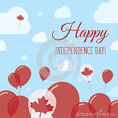 Canada Independence Day Flat Patriotic Design. Vector Illustration