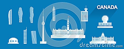 Canada isolated architecture icon set and symbol with tour europe Stock Photo