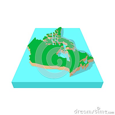 Canada map icon, cartoon style Vector Illustration