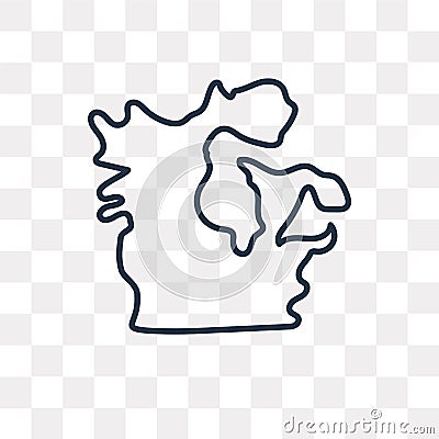 Canada map vector icon isolated on transparent background, linear Canada map transparency concept can be used web and mobile Vector Illustration