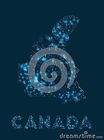 Canada network map. Vector Illustration