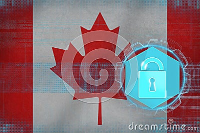 Canada network protected. Internet defense concept. Stock Photo