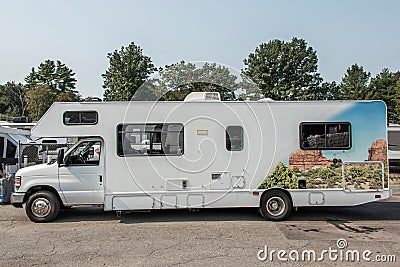 Canada Ontario Parked RV camper car of Cruise America Editorial Stock Photo