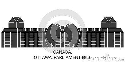 Canada, Ottawa, Parliament Hill travel landmark vector illustration Vector Illustration