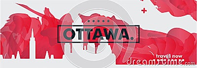 Canada Ottawa skyline city gradient vector banner Vector Illustration