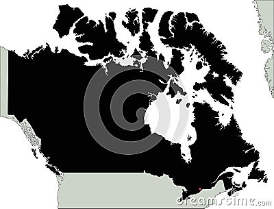 Highly Detailed Canada Silhouette map. Vector Illustration