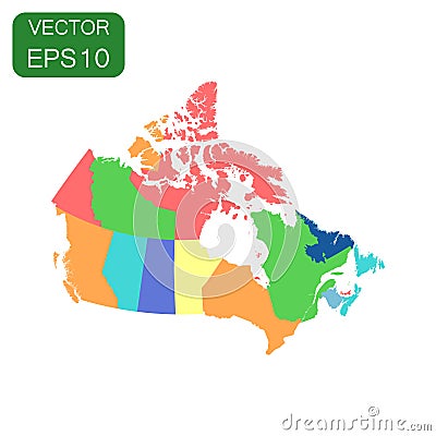 Canada pilitical map icon. Business cartography concept Canada p Vector Illustration