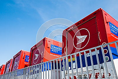 Canada post mail trucks Editorial Stock Photo