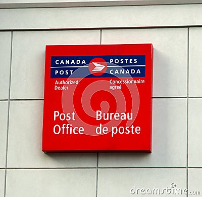 Canada Post Sign Editorial Stock Photo