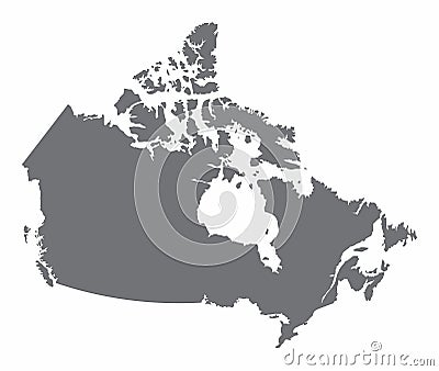 Canada silhouette map Vector Illustration