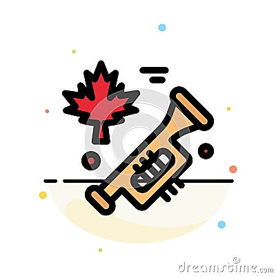 Canada, Speaker, Laud Abstract Flat Color Icon Template Vector Illustration