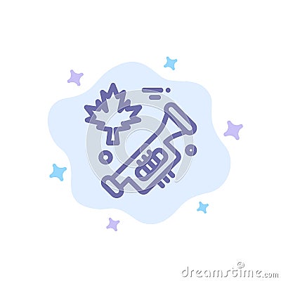 Canada, Speaker, Laud Blue Icon on Abstract Cloud Background Vector Illustration