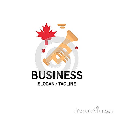 Canada, Speaker, Laud Business Logo Template. Flat Color Vector Illustration