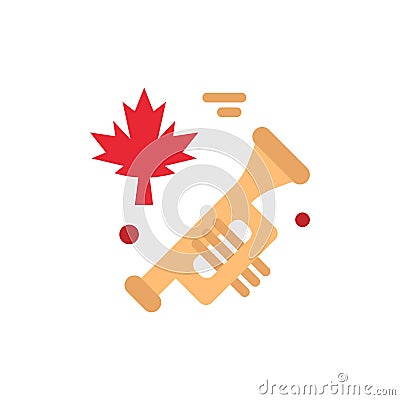 Canada, Speaker, Laud Flat Color Icon. Vector icon banner Template Vector Illustration