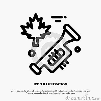 Canada, Speaker, Laud Line Icon Vector Vector Illustration