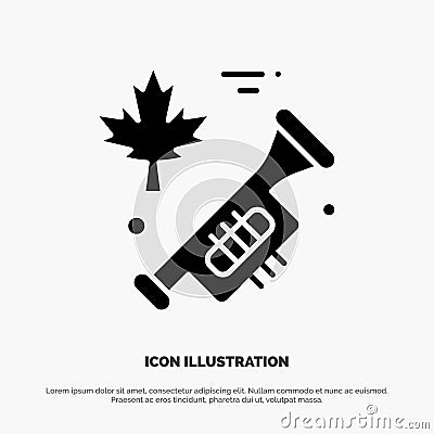 Canada, Speaker, Laud solid Glyph Icon vector Vector Illustration