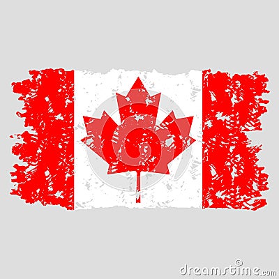 Canada stamp flag isolated. Texture grunge vector Vector Illustration