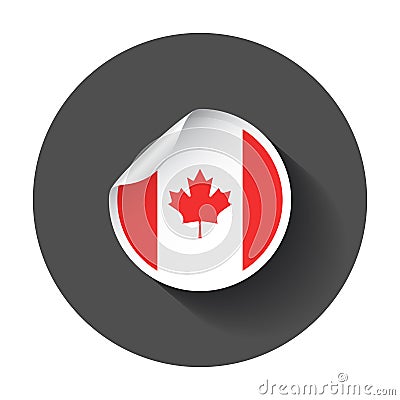 Canada sticker with flag. Vector Illustration