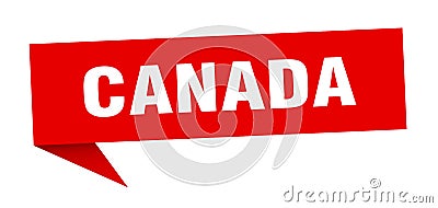 Canada sticker. Canada signpost pointer sign. Vector Illustration