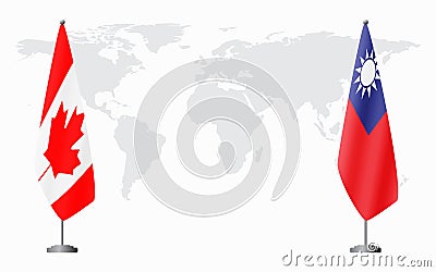 Canada and Taiwan flags for official meeting Vector Illustration