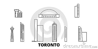 Canada, Toronto City line travel skyline set. Canada, Toronto City outline city vector illustration, symbol, travel Vector Illustration