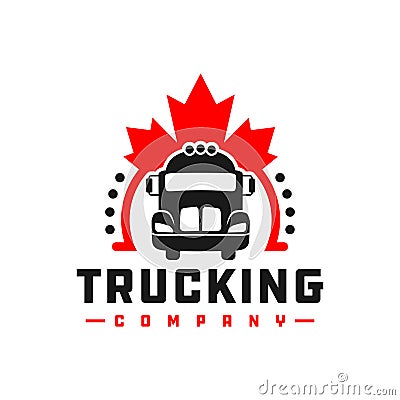Canada transport truck logo Vector Illustration