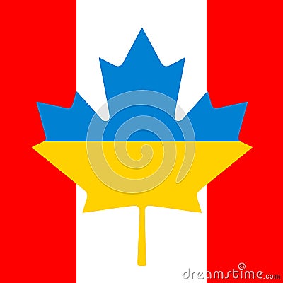 Canada-Ukraine Flag. Friendship. Vector Illustration