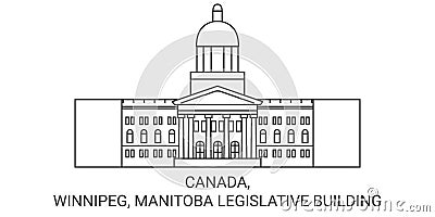 Canada, Winnipeg, Manitoba Legislative Building travel landmark vector illustration Vector Illustration
