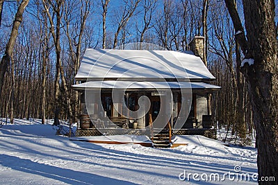 Canada wooden hut Stock Photo