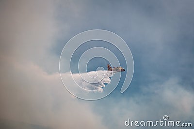 Canadair dropping water in Corsica Editorial Stock Photo