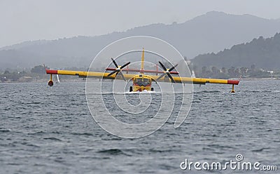 Canadair taking water 016 Editorial Stock Photo